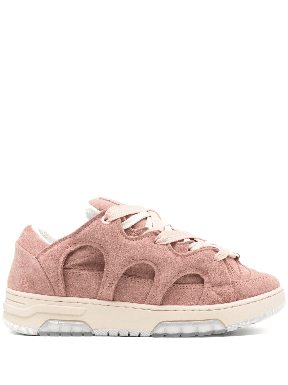panelled padded leather sneakers - Image 1