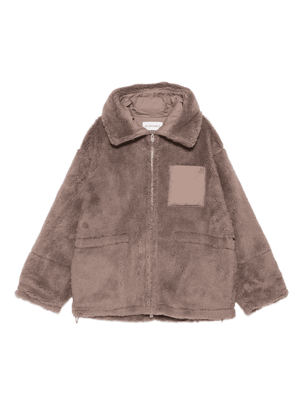 faux-fur zip coat - Image 1