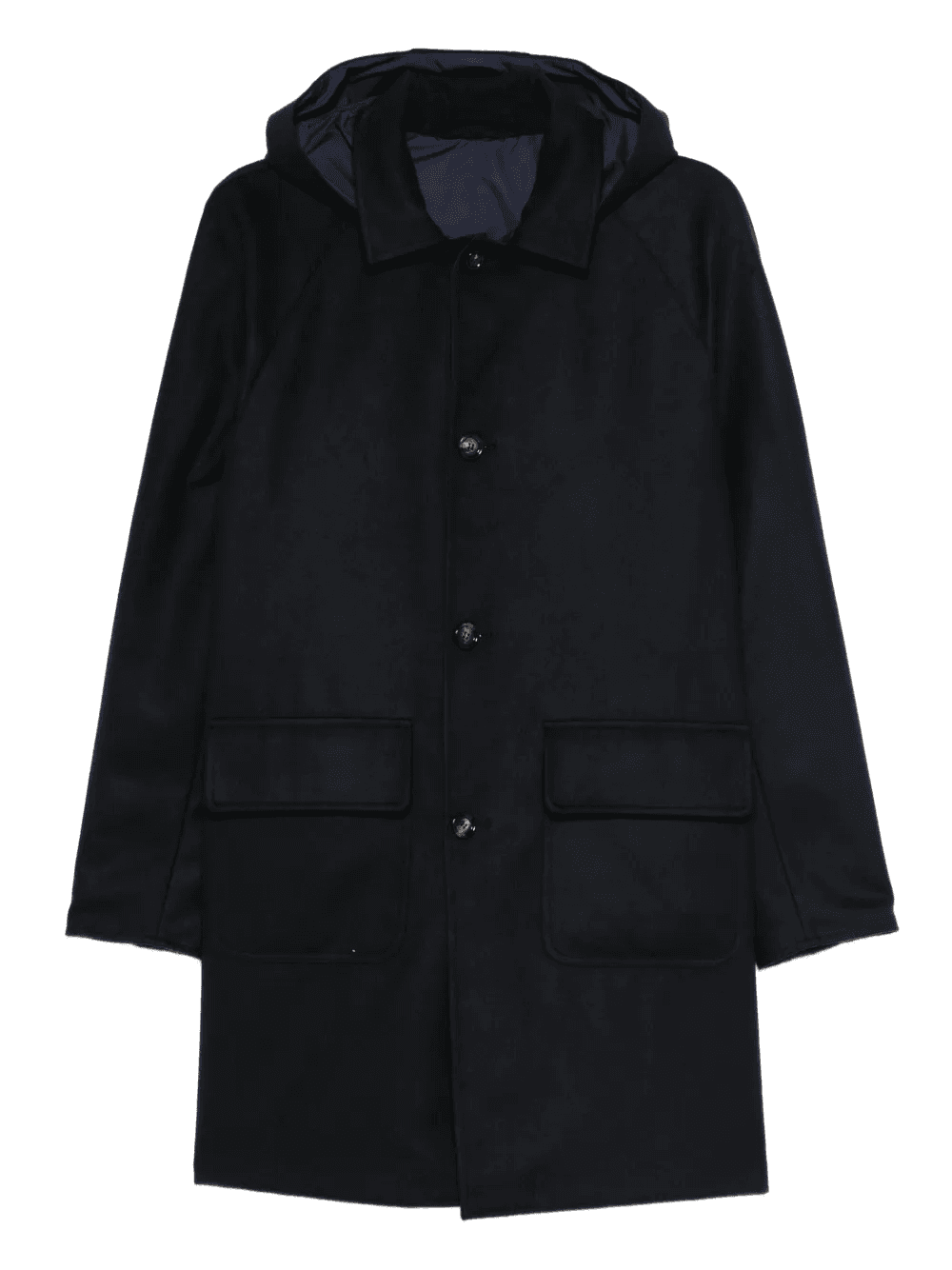 hooded flap-pocket coat - Image 1