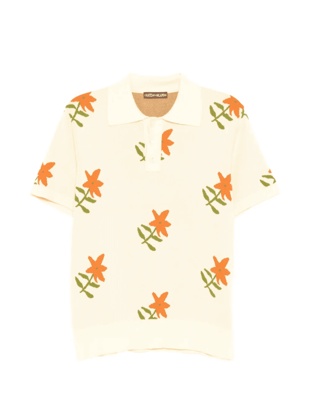 floral short-sleeve polo shirt - Image 1