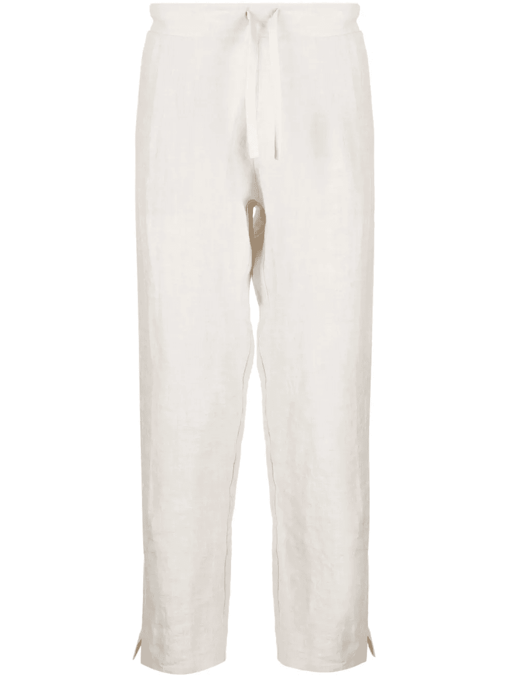 drawstring linen tapered trousers - Image 1