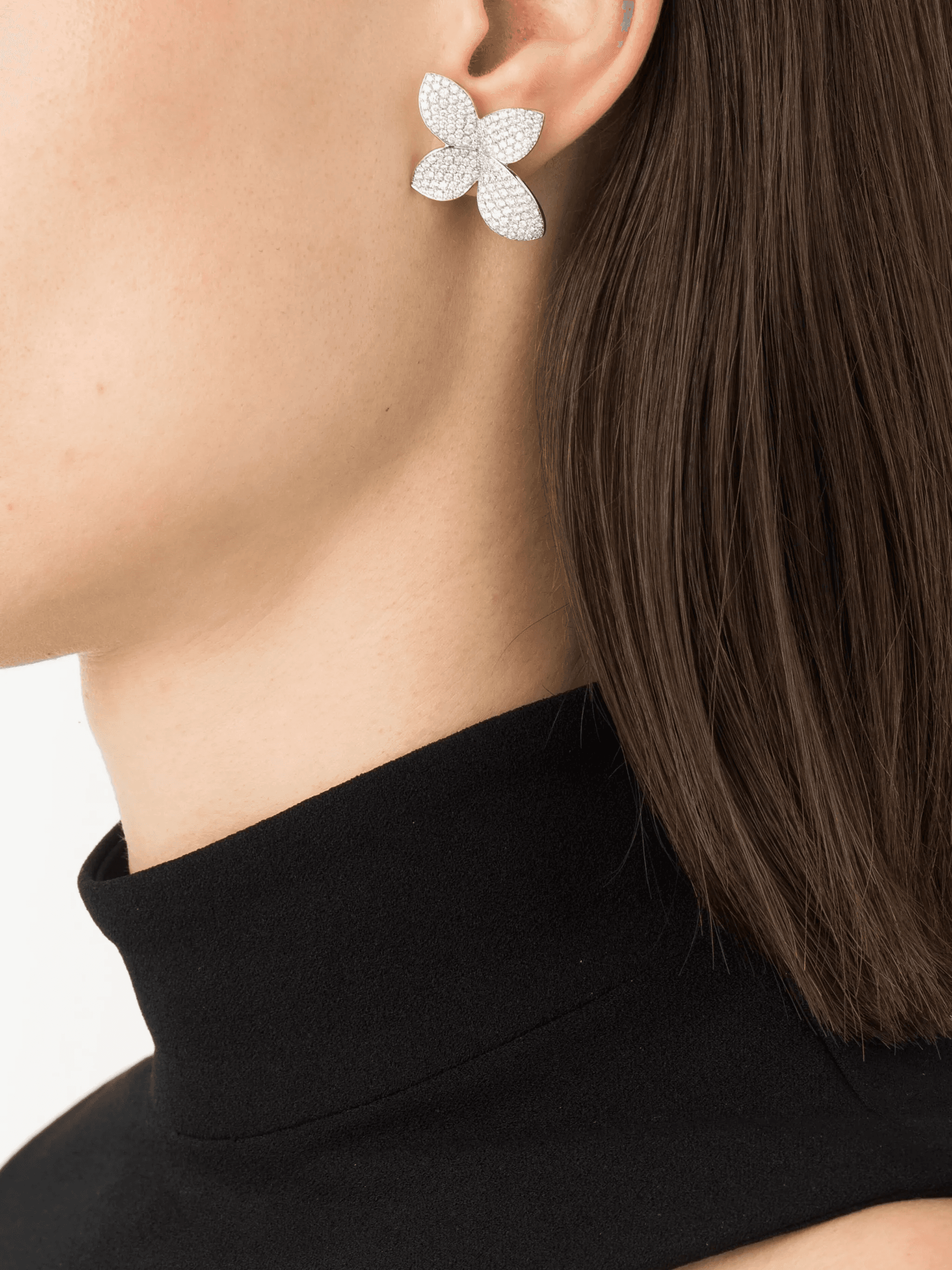 18kt white gold and diamond Giardini Segreti earrings - Image 1