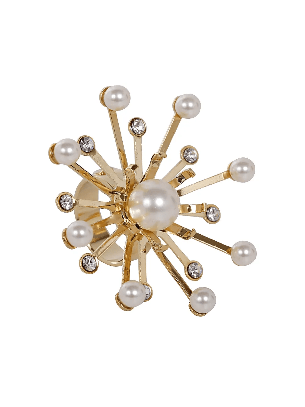 pearl-embellished starburst ring - Image 1