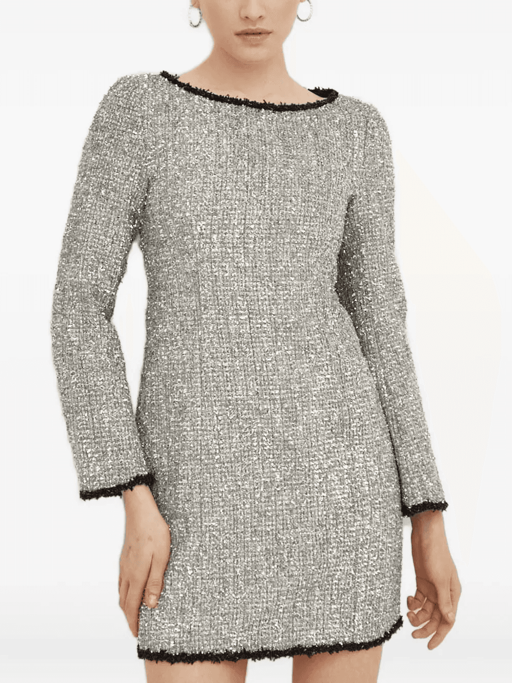 sequin tweed long-sleeve dress - Image 1