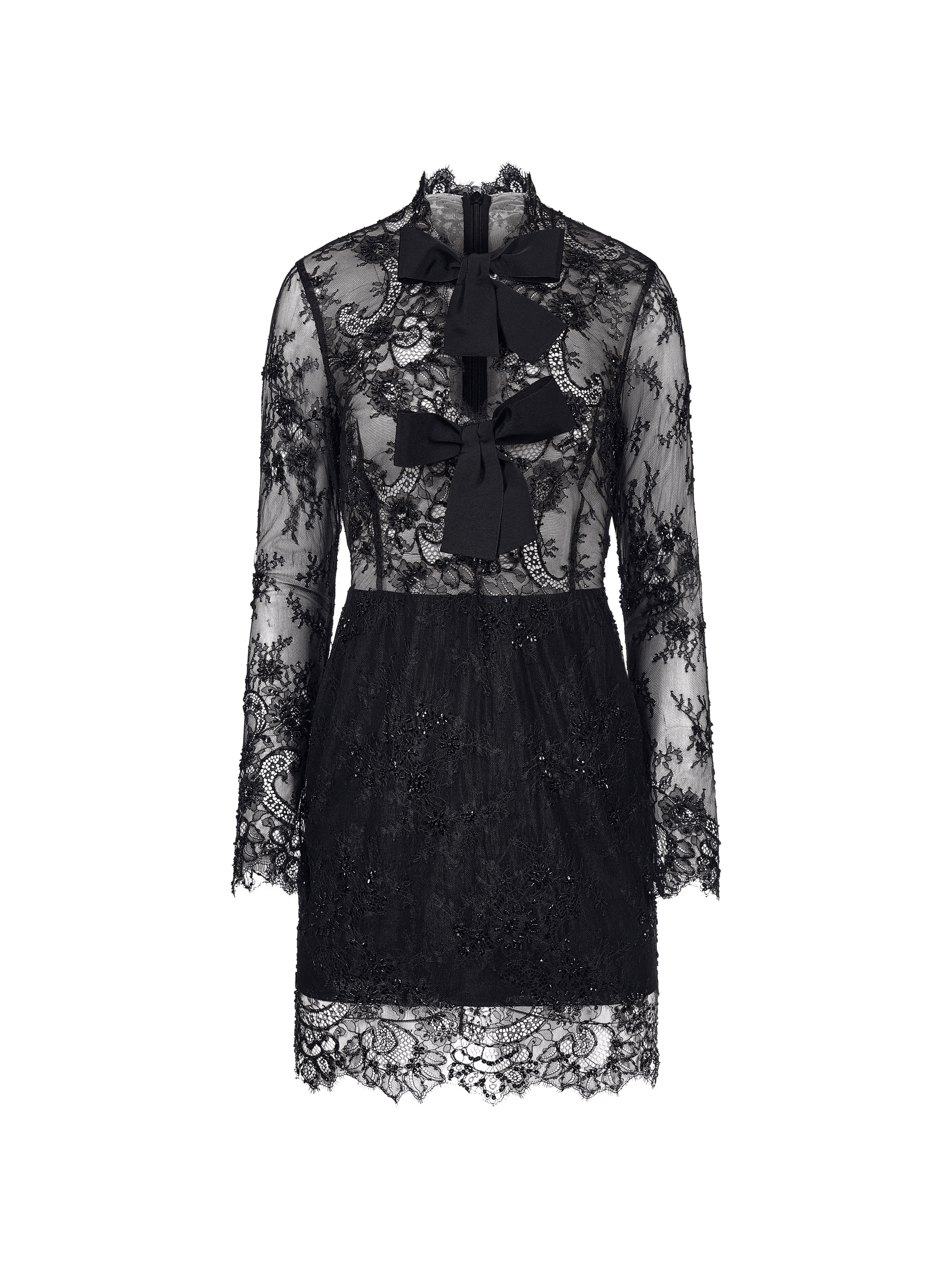 lace bows-embellishment mini dress - Image 1
