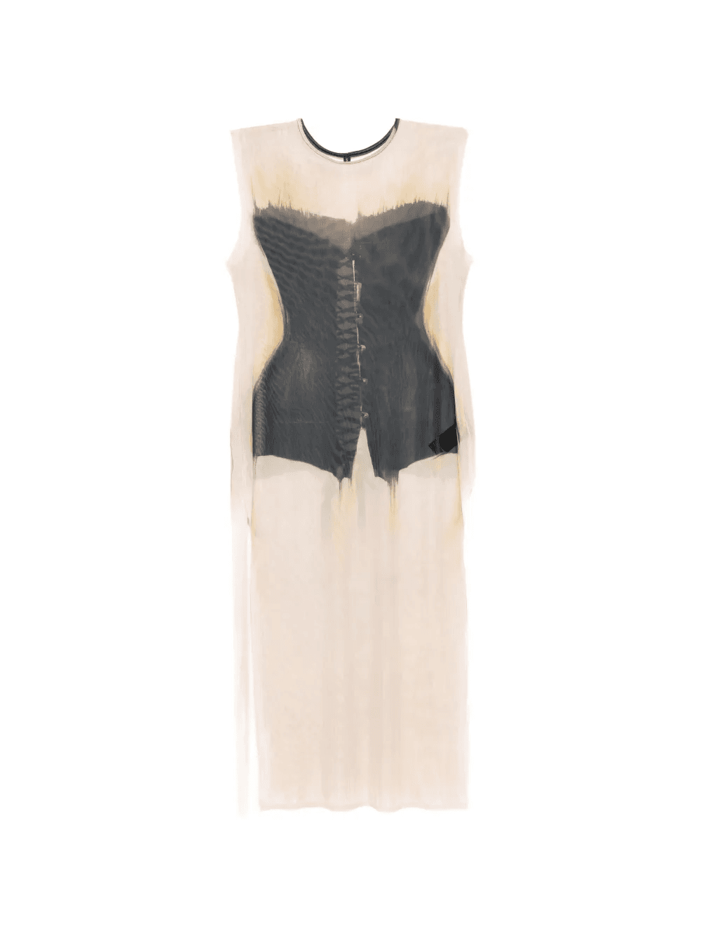 graphic-print sheer dress - Image 1