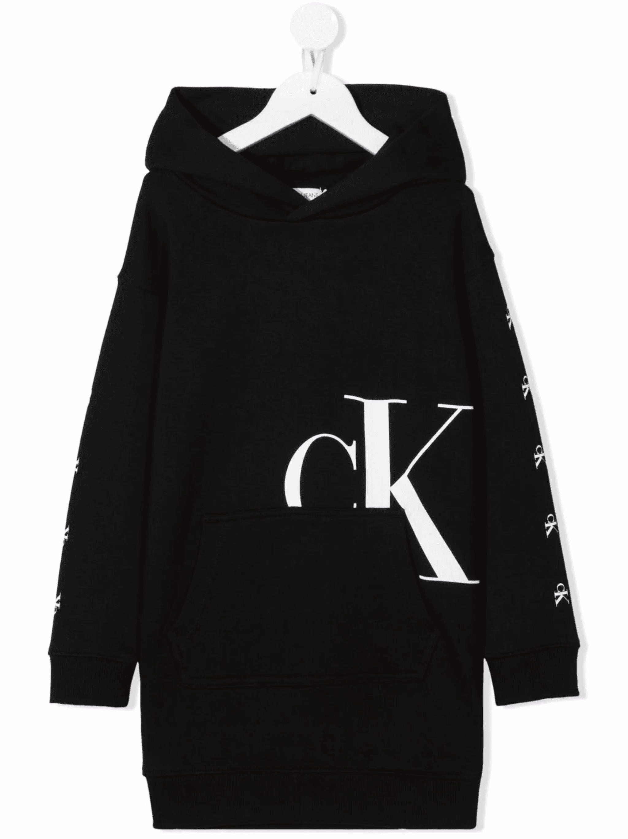 logo-print hooded sweatshirt dress - Image 1