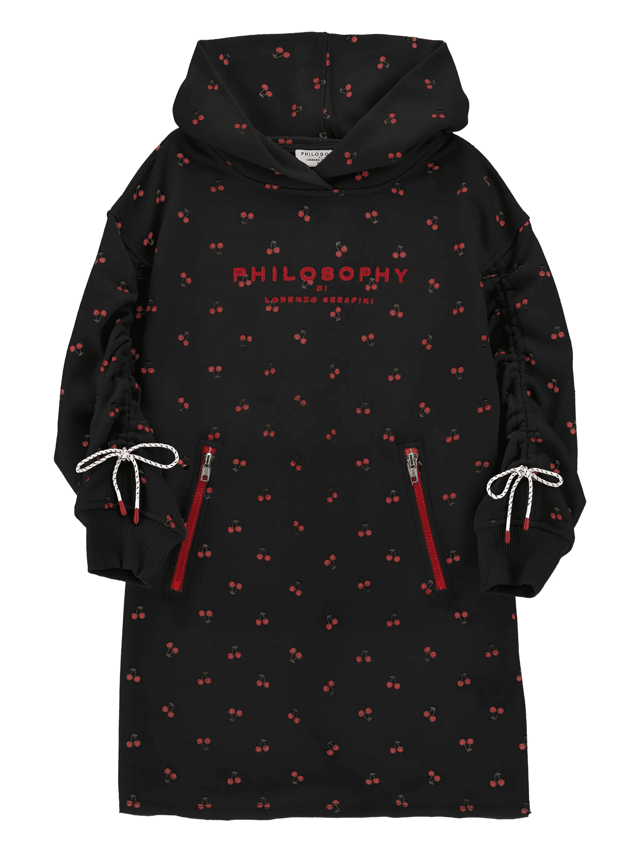 cherry-print hooded dress - Image 1