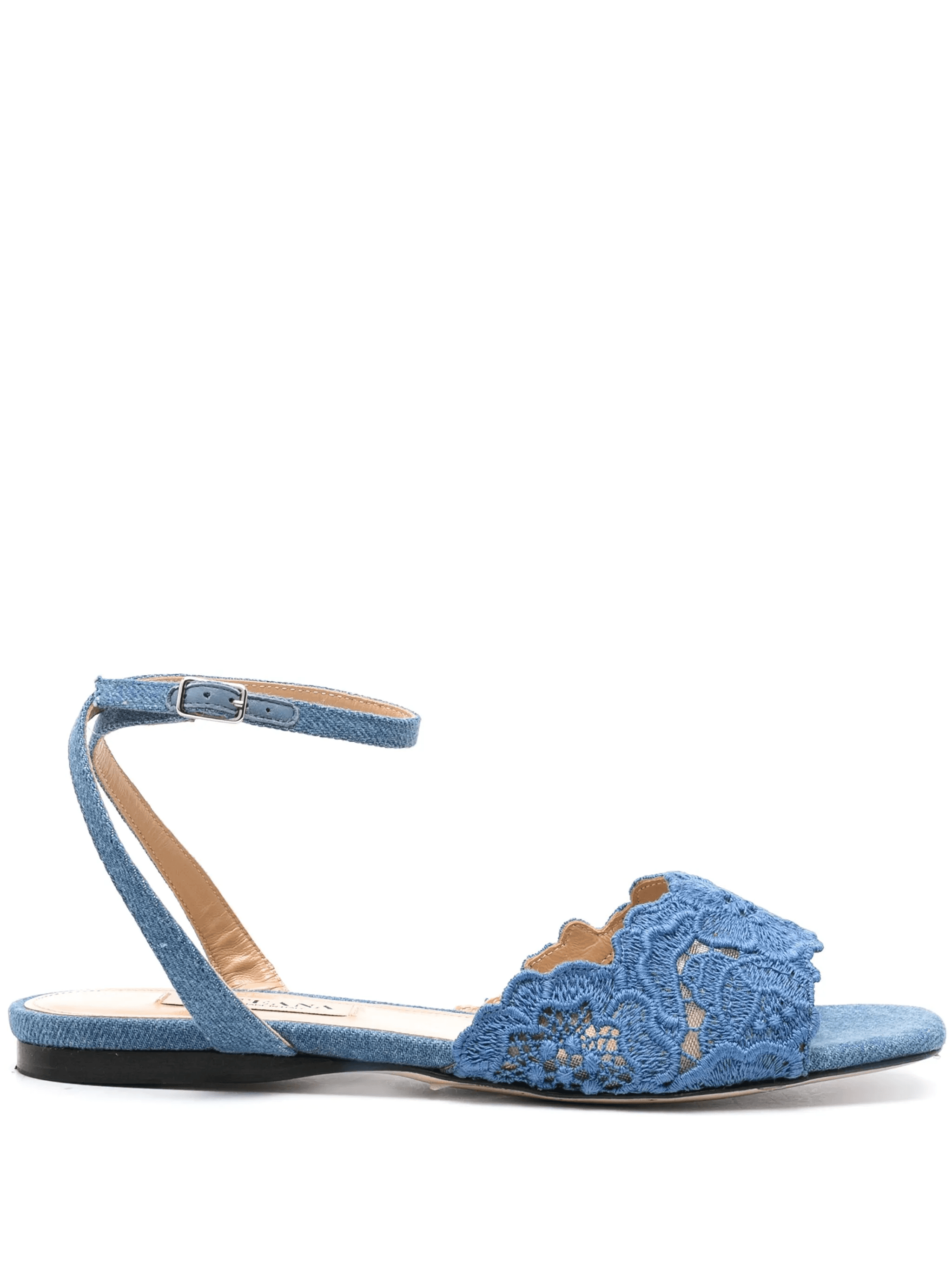 floral-lace strap sandals - Image 1