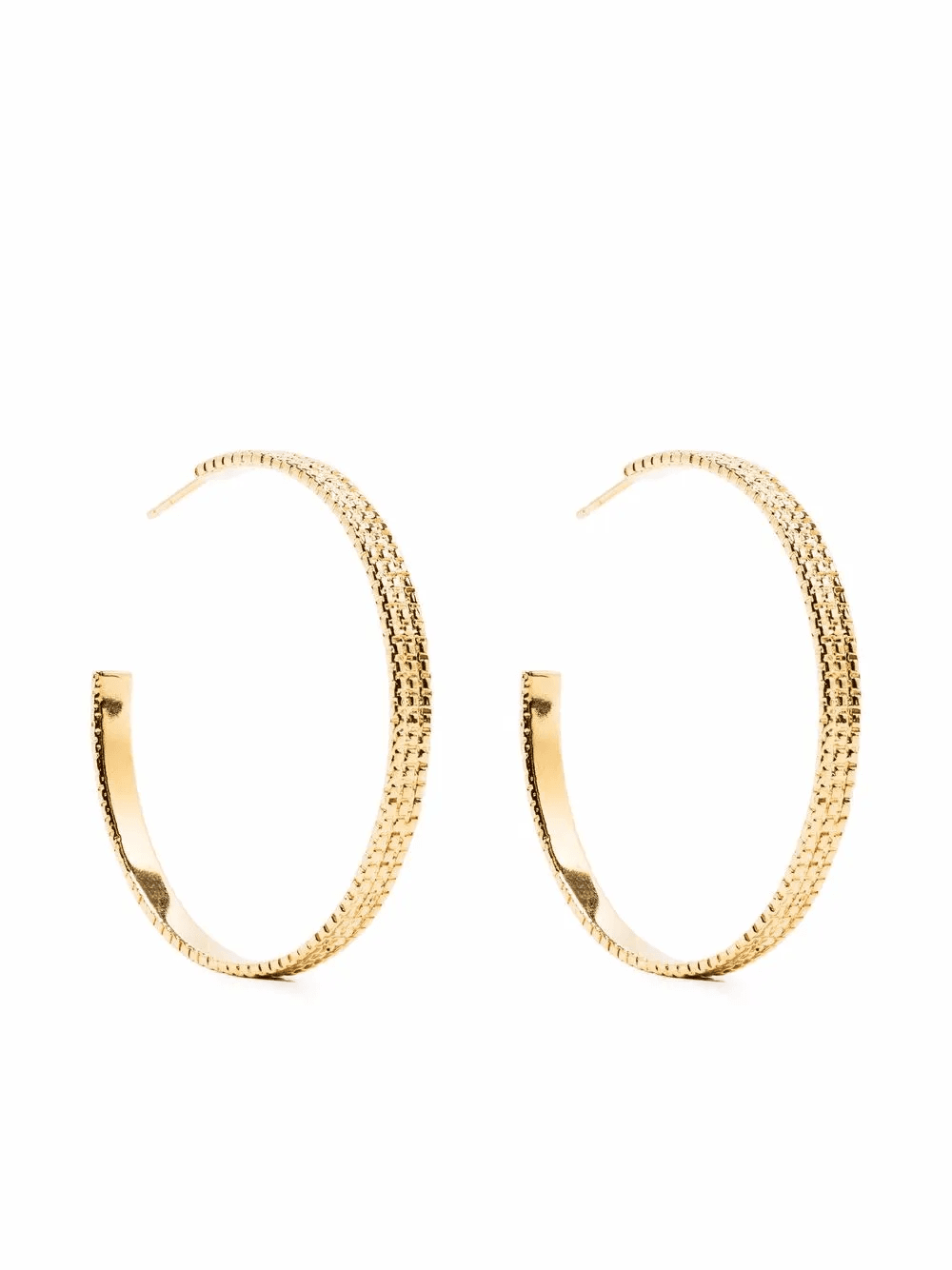 chain-texture hoop earrings - Image 1