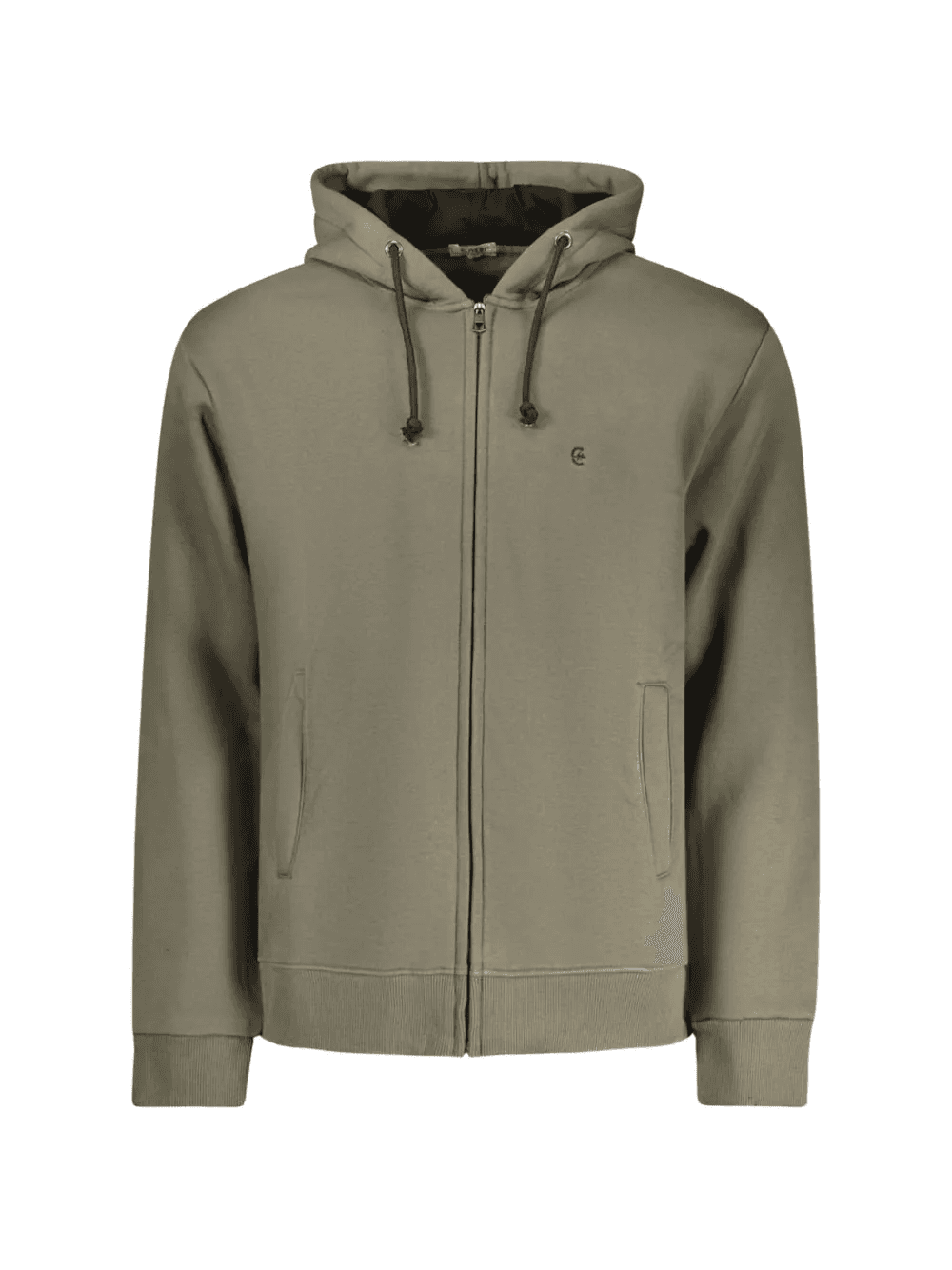 zip-up drawstring hoodie - Image 1