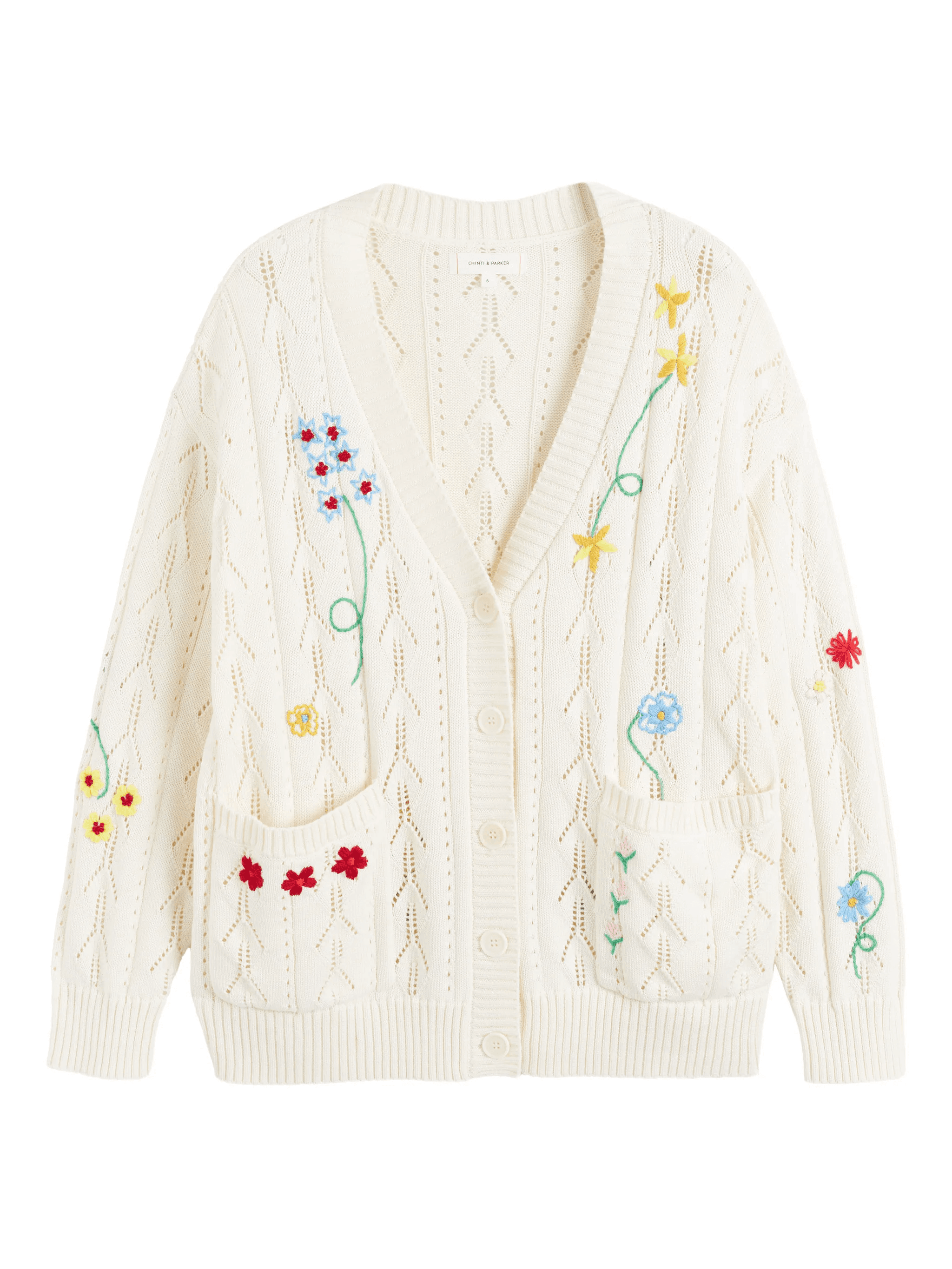 floral-embroidered cardigan - Image 1