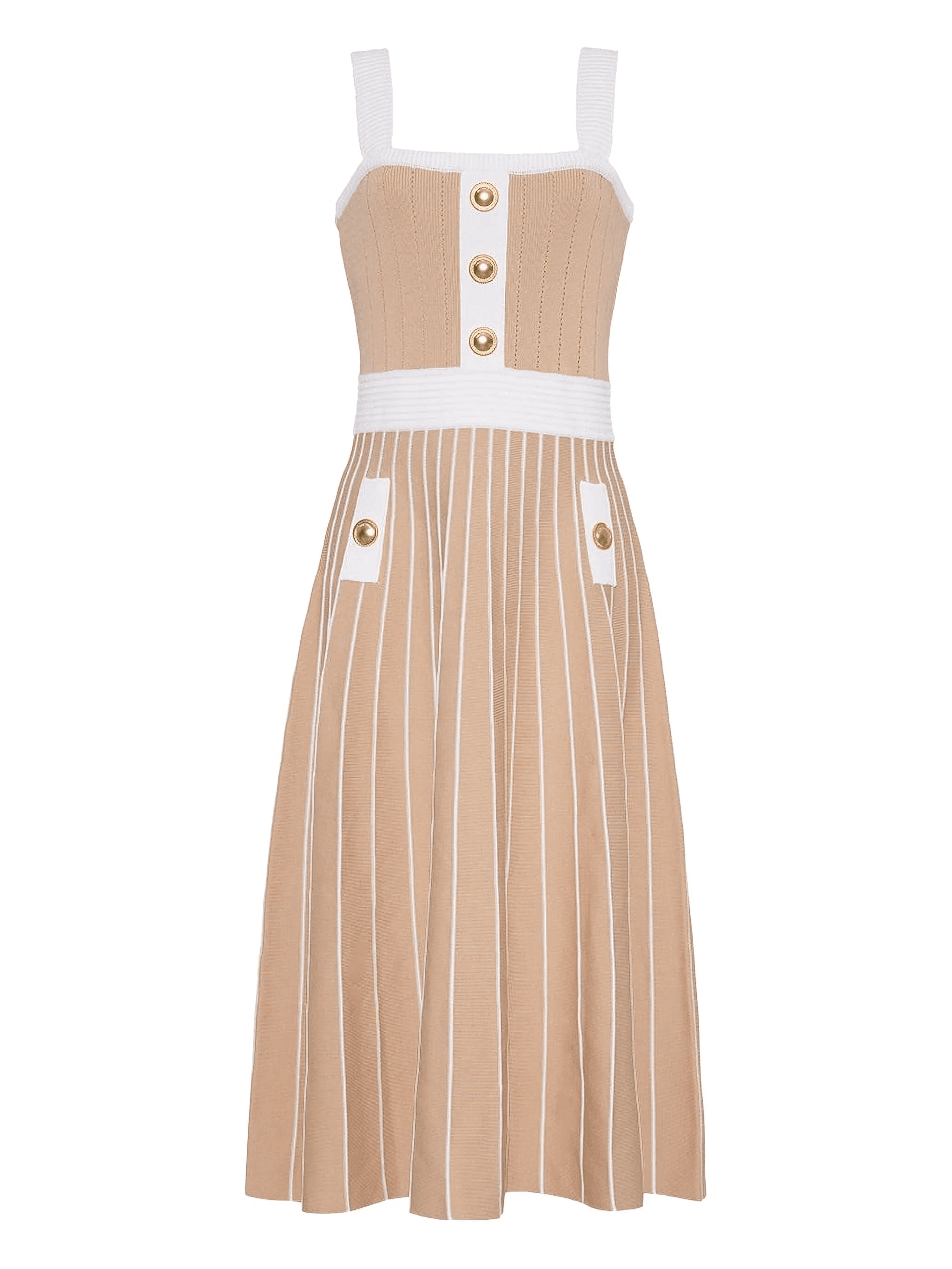 Aurora  striped button-detailed midi dress - Image 1