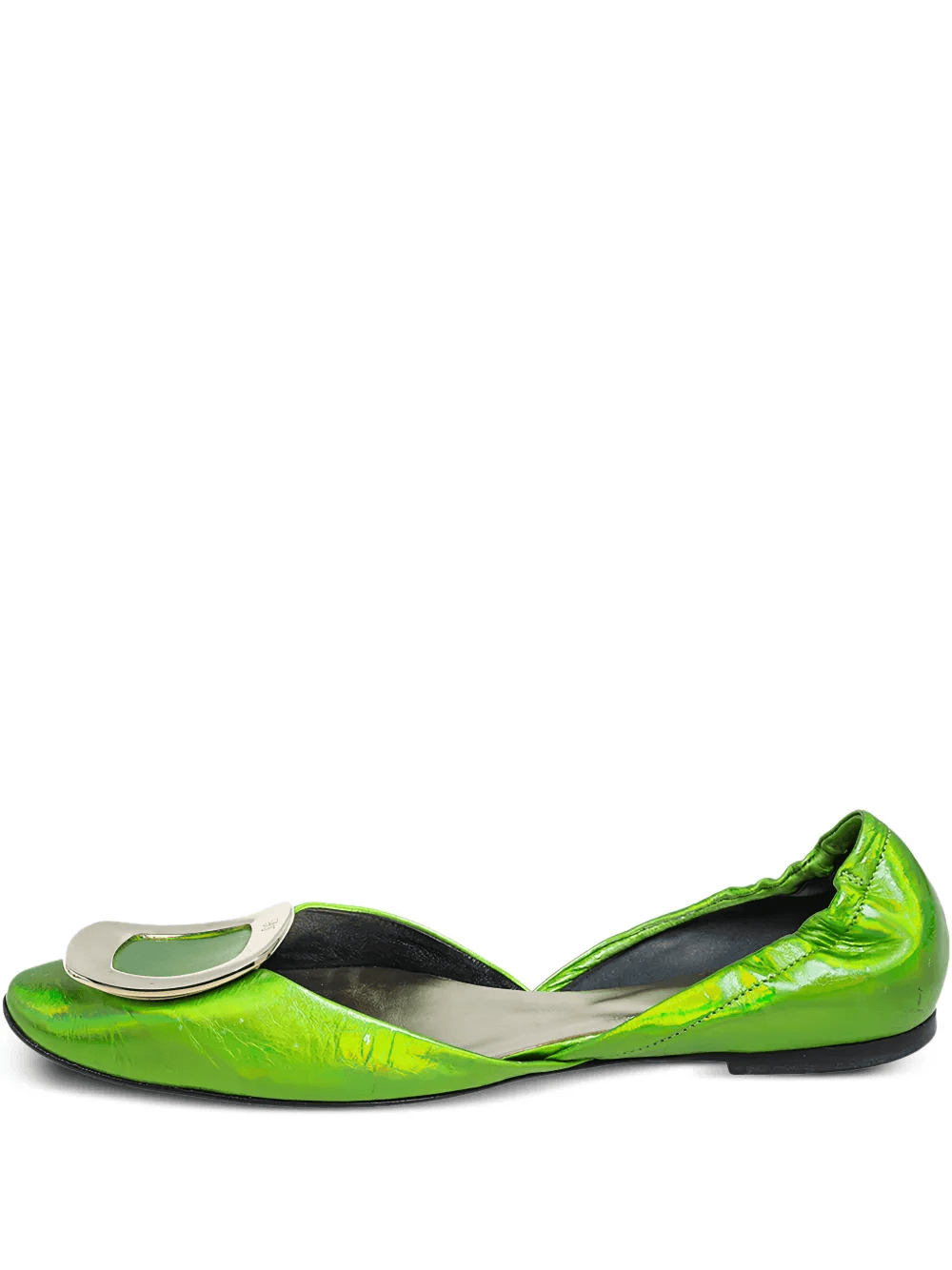 metallic leather ballet flats - Image 1