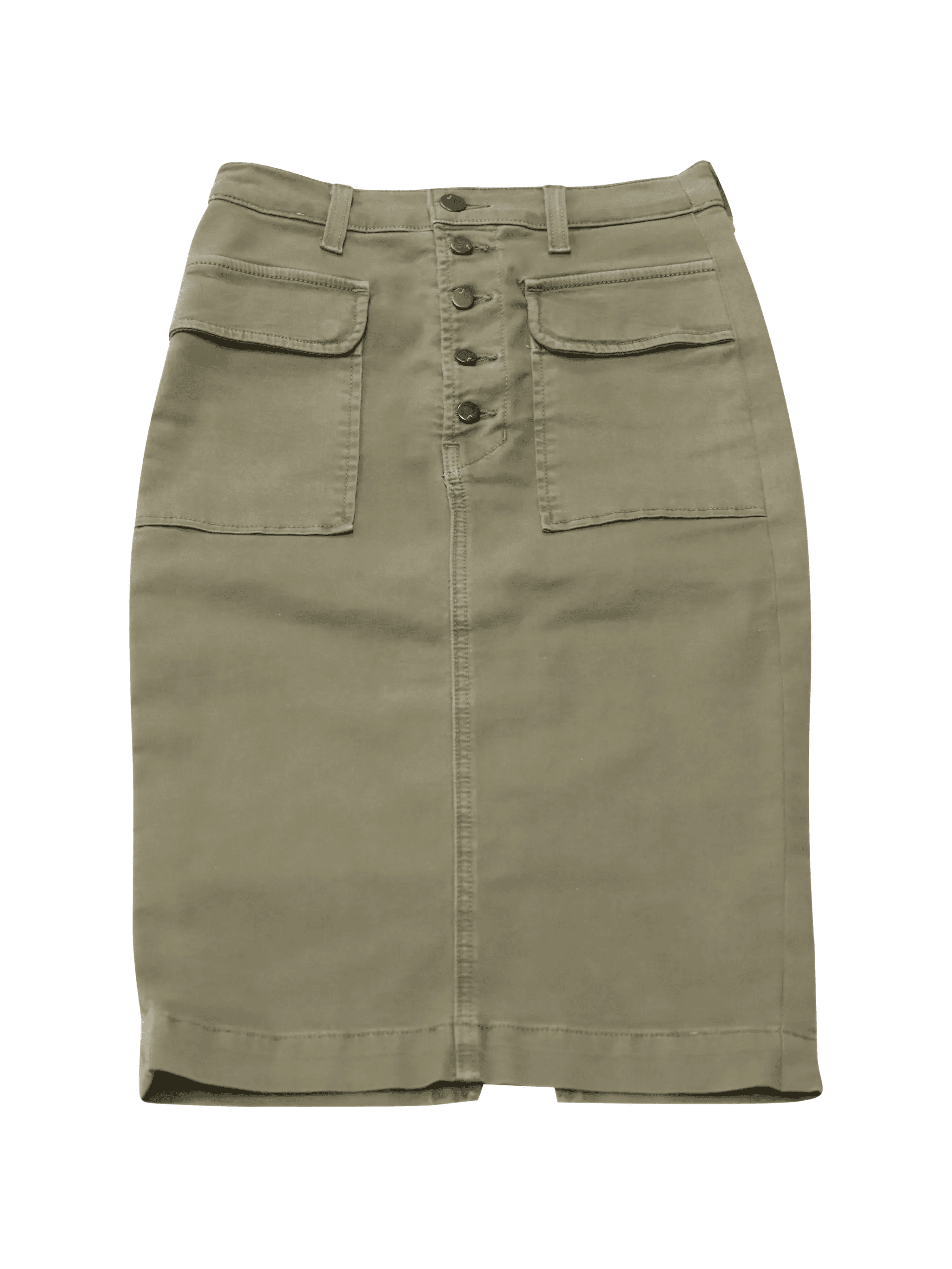 patch-pocket button pencil skirt - Image 1