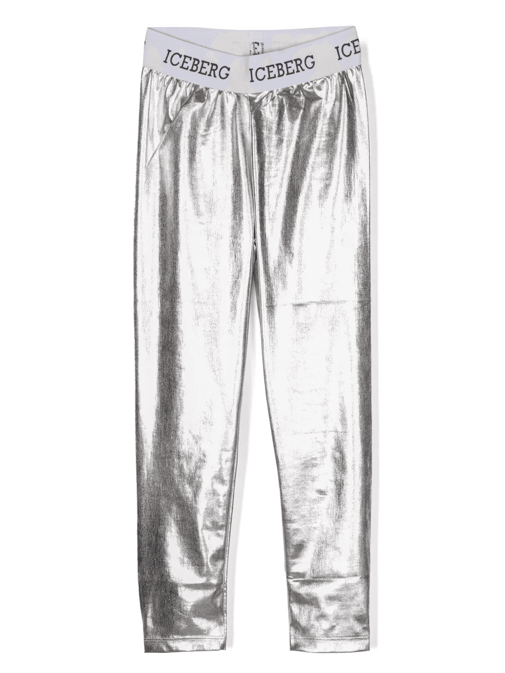 logo-waistband laminated leggings - Image 1