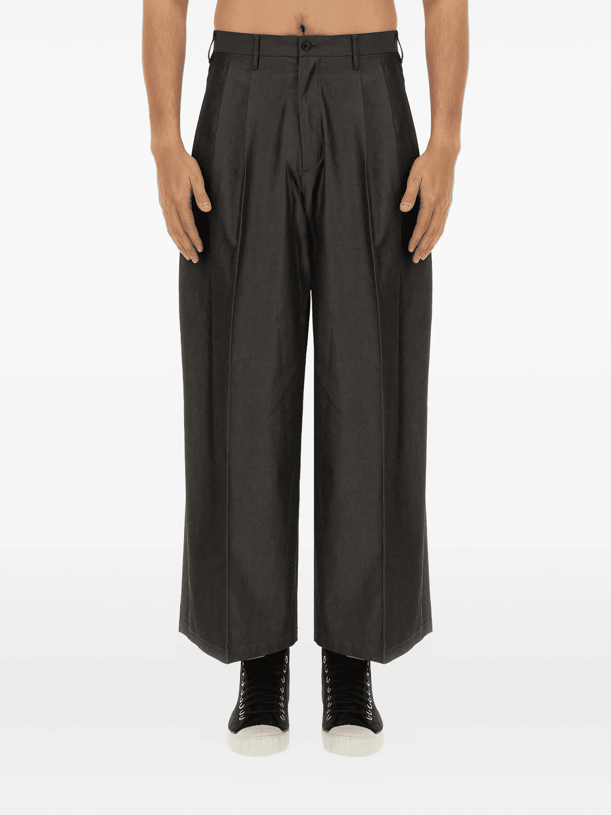 pleated cotton trousers - Image 1