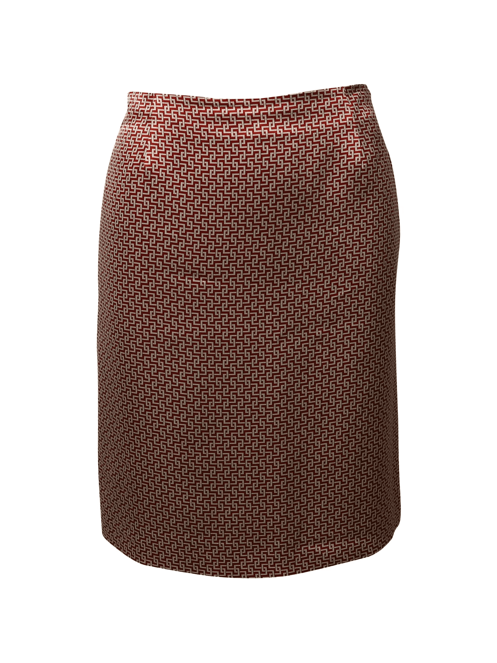 geometric-print silk skirt - Image 1
