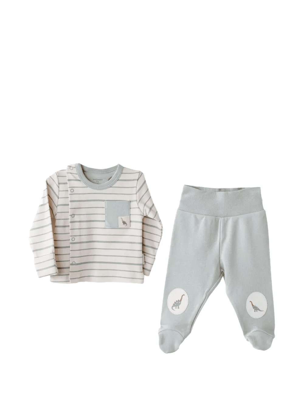 striped dinosaur-patch pajamas - Image 1