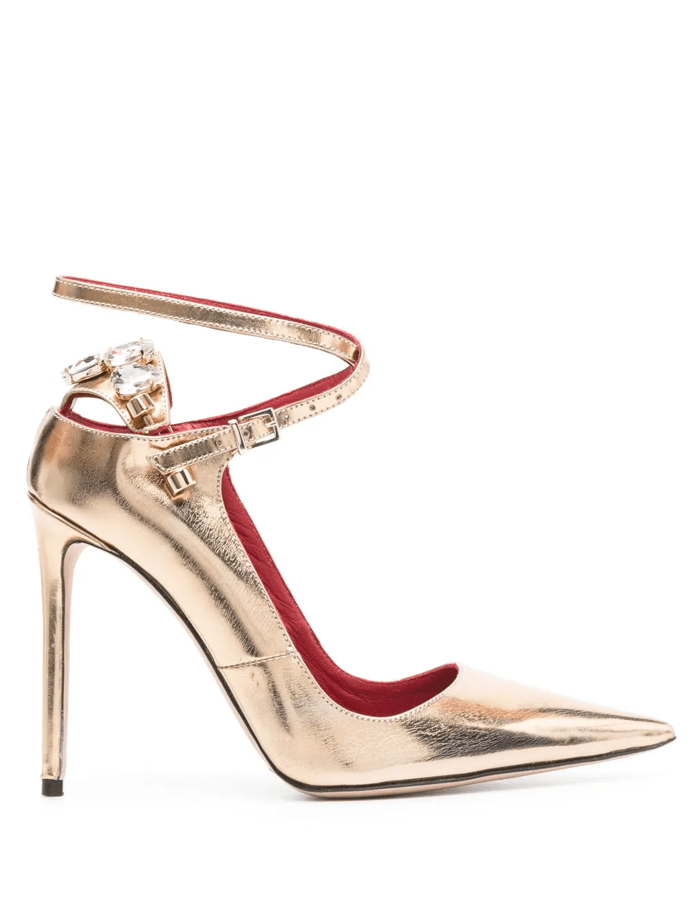 115mm metallic ankle-strap pumps - Image 1