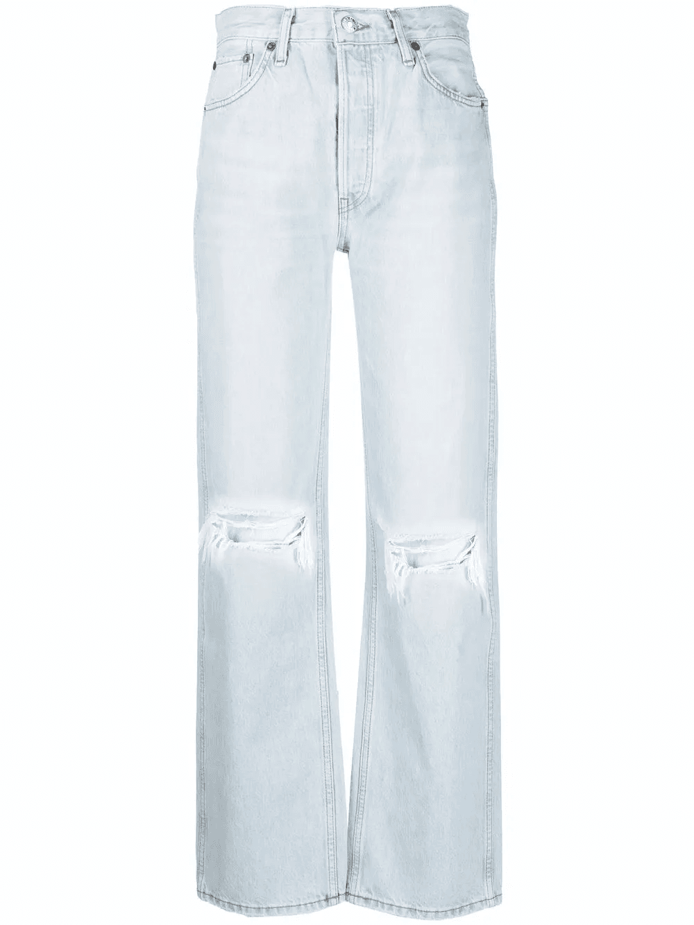 wide-leg distressed jeans - Image 1