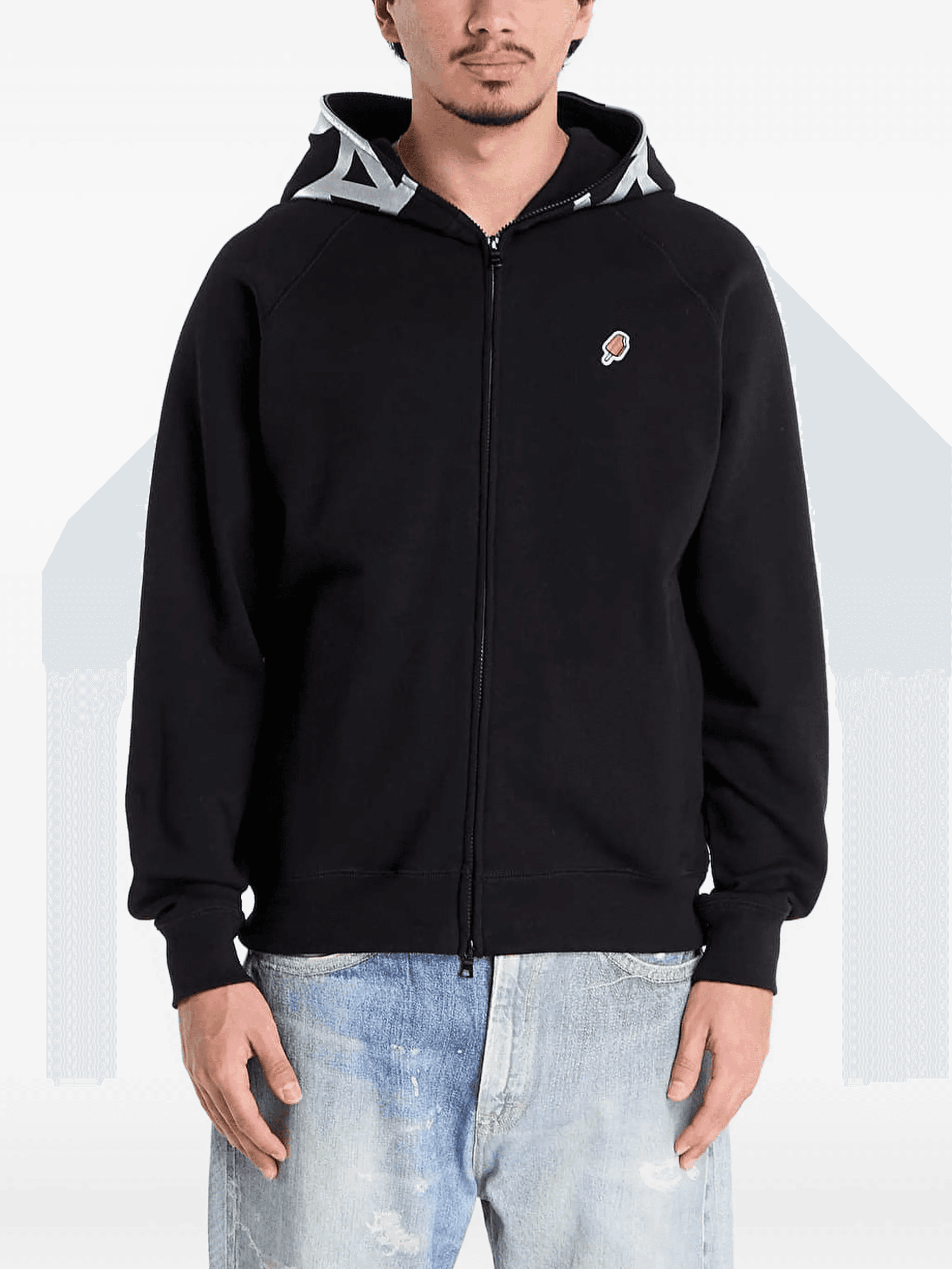 long-sleeve zip-fastening hoodie - Image 1