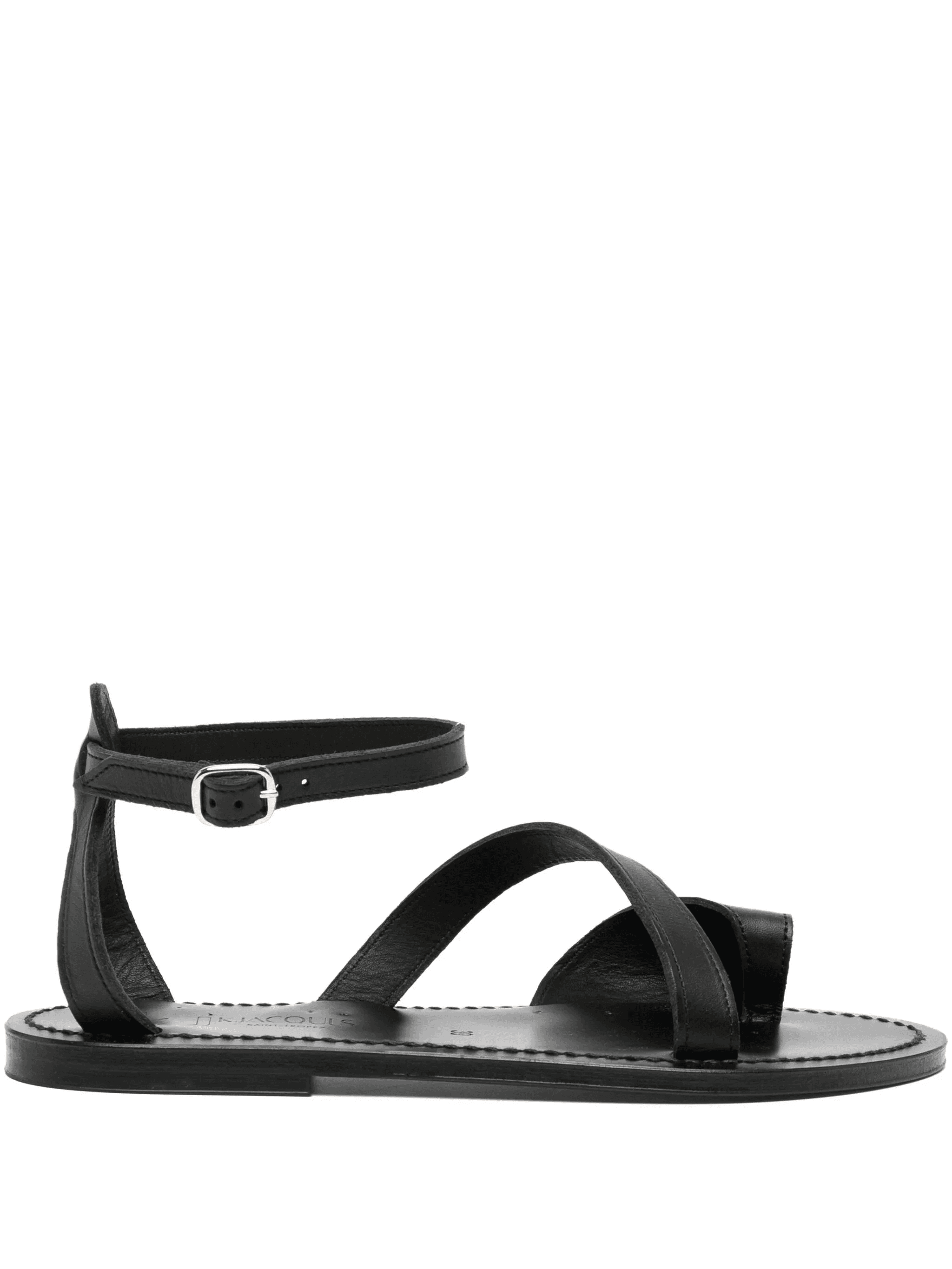 leather cross-strap sandals - Image 1