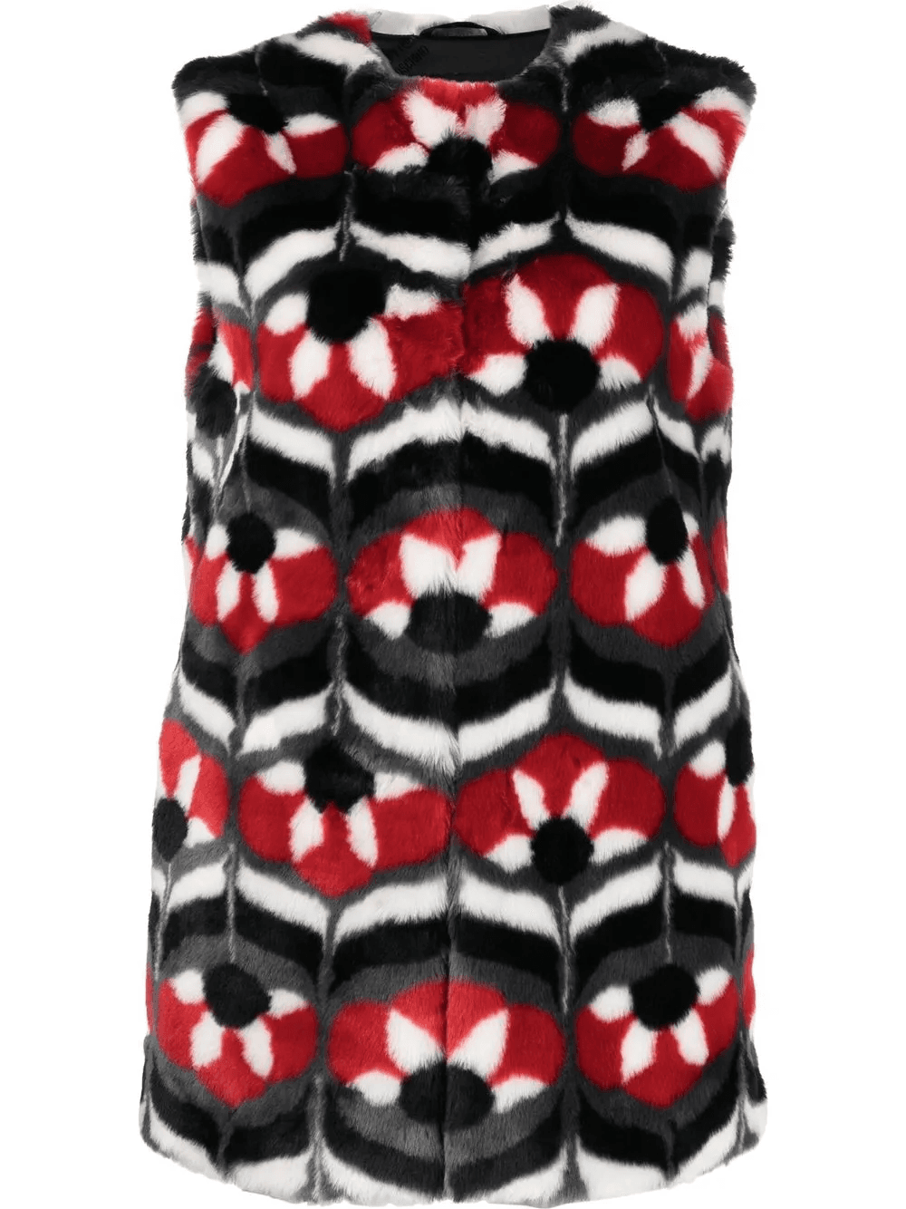 geometric faux-fur gilet - Image 1