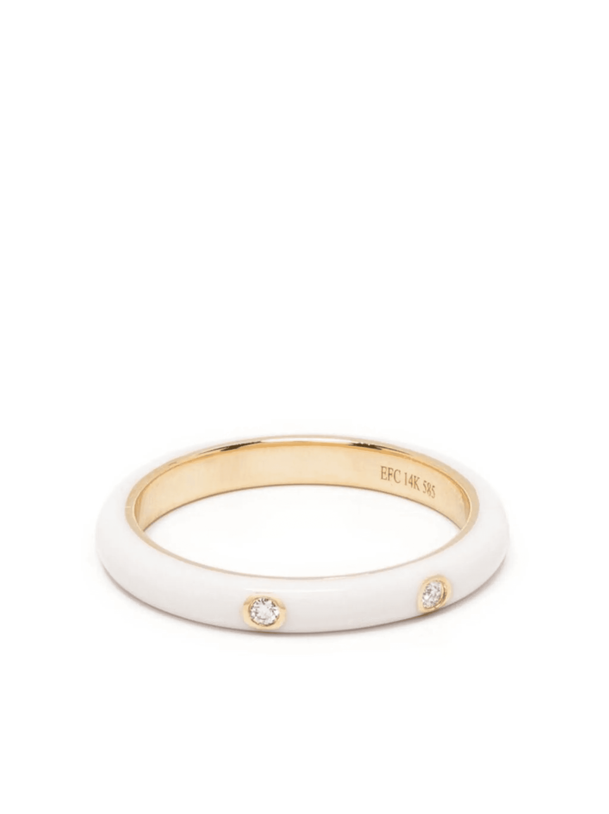 14kt yellow gold diamond and enamel ring - Image 1