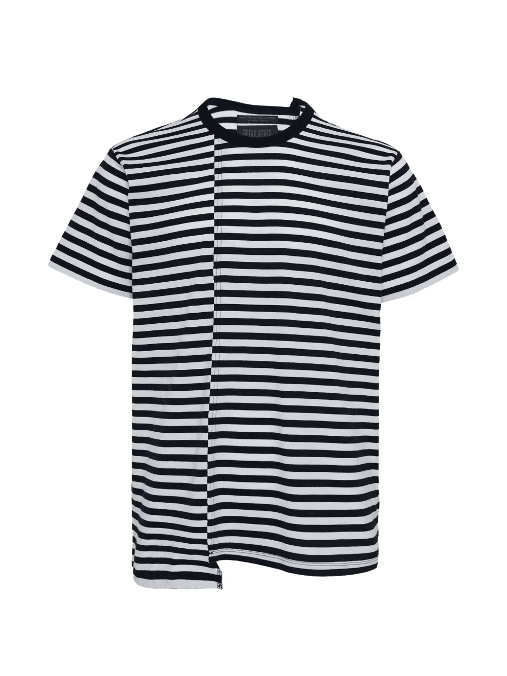 paneled striped short-sleeve T-shirt - Image 1