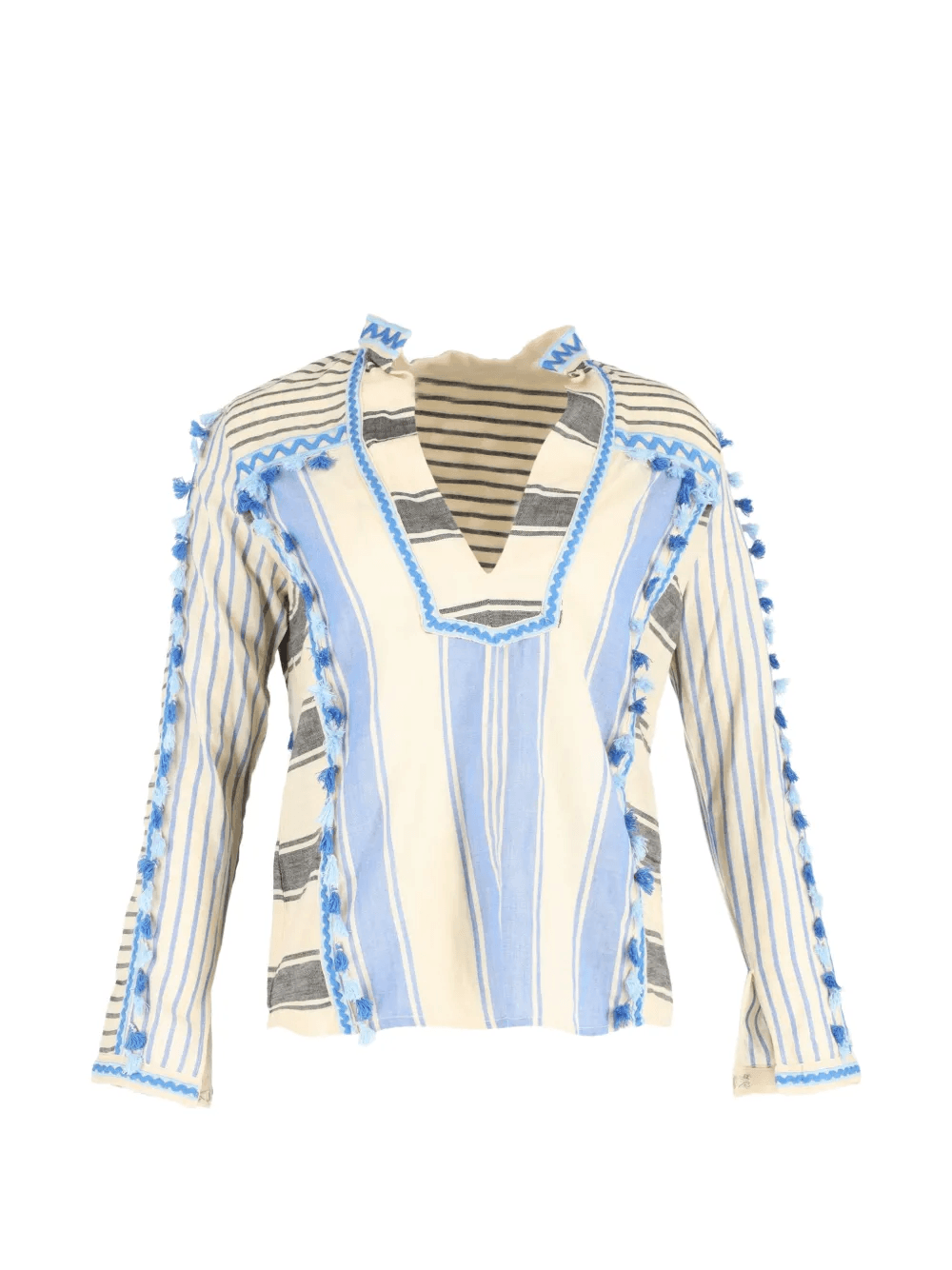 striped tassel blouse - Image 1