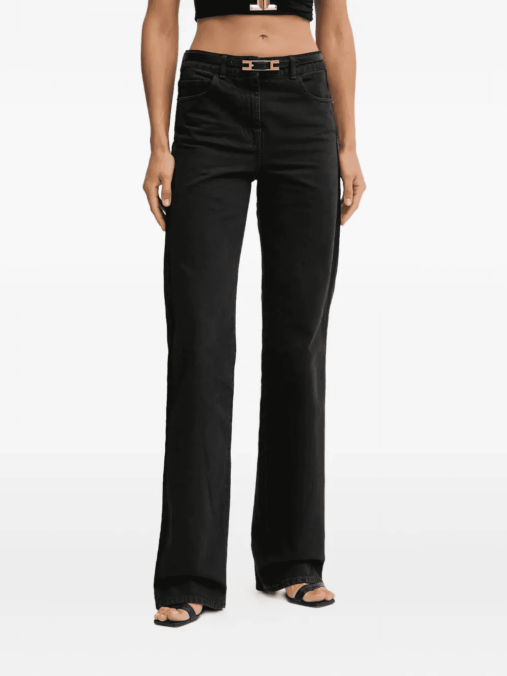 belted cotton jeans - Image 1