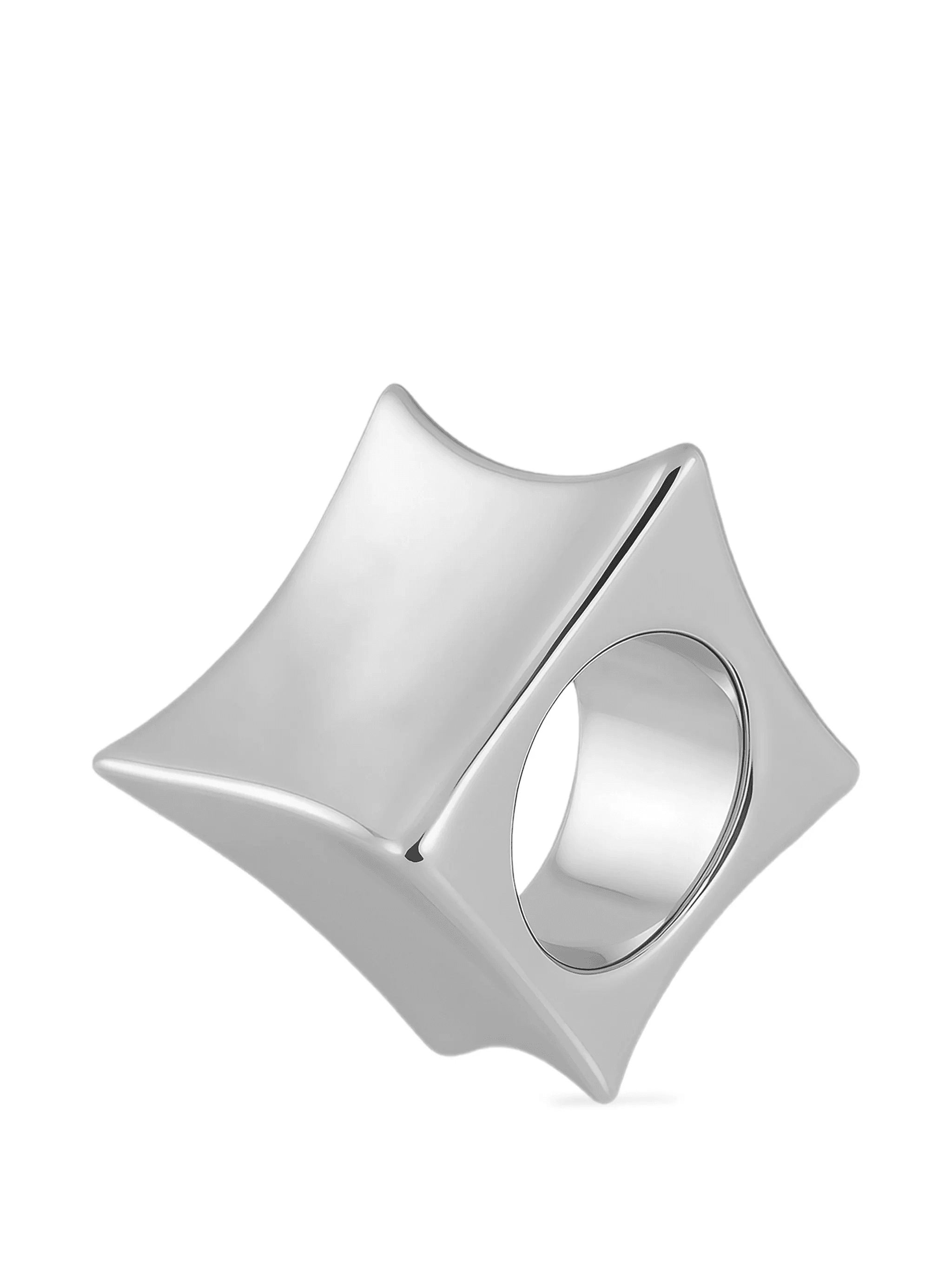 silver-tone chunk ring - Image 1