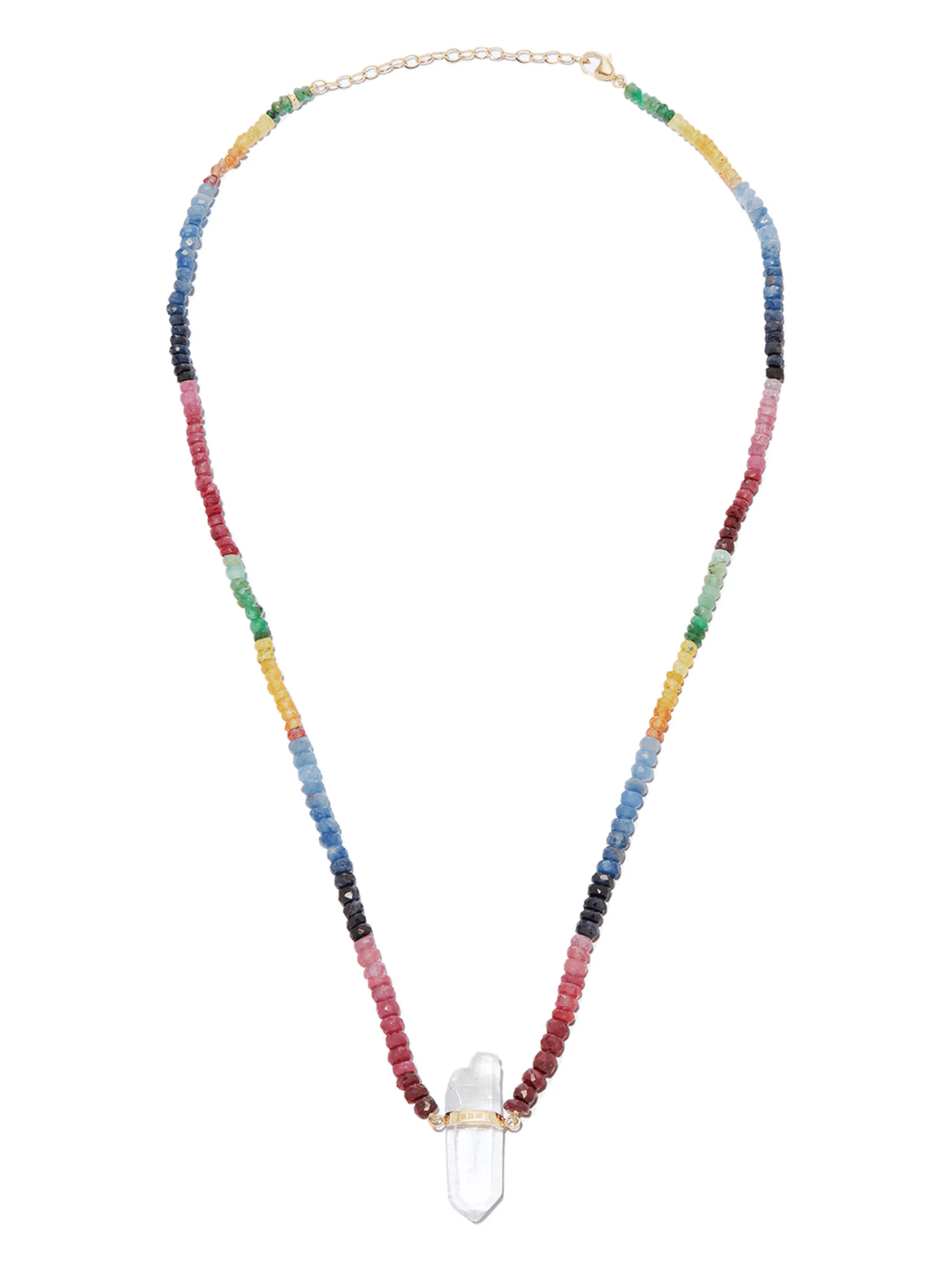 14kt yellow gold quartz necklace - Image 1