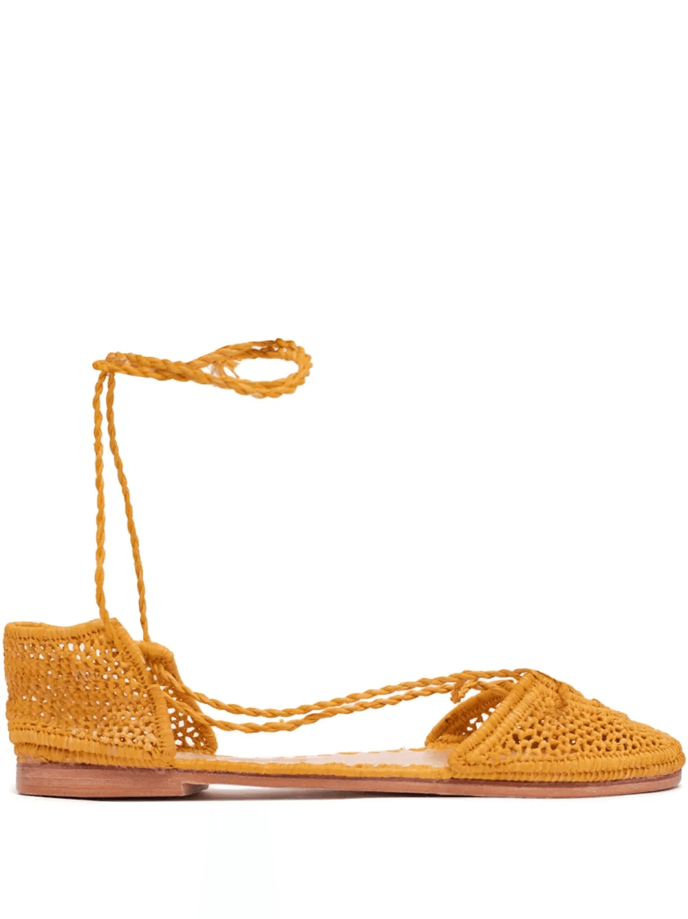 lace-up raffia flat espadrilles - Image 1