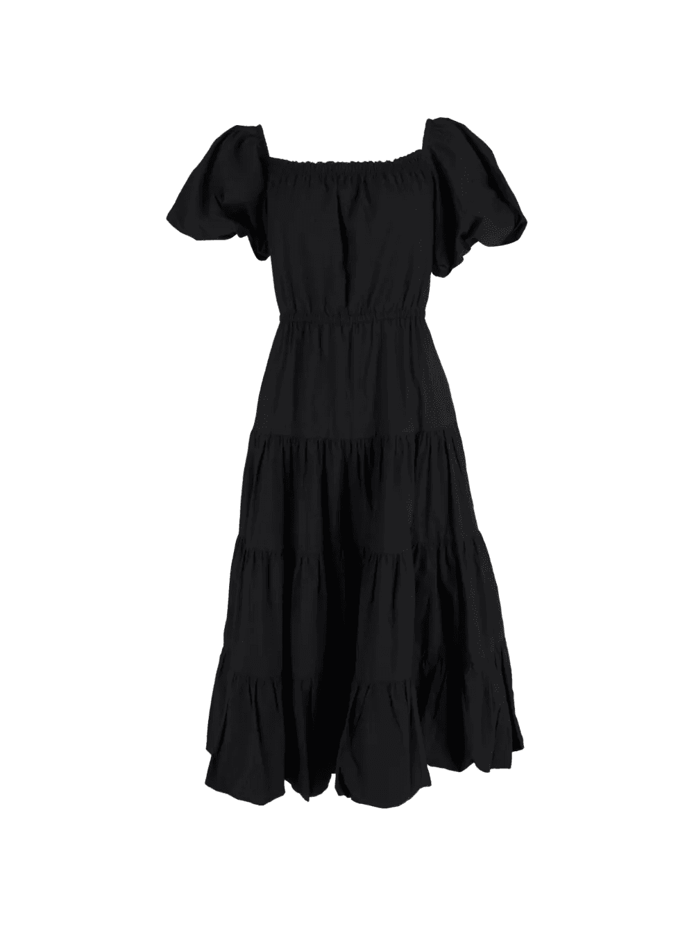 off-the-shoulder tiered midi dress - Image 1