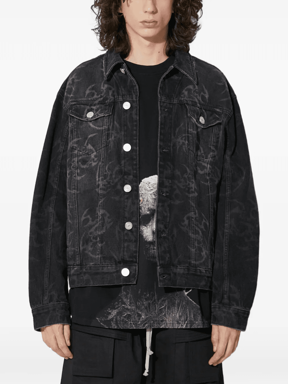 patterned shirt jacket - Image 1