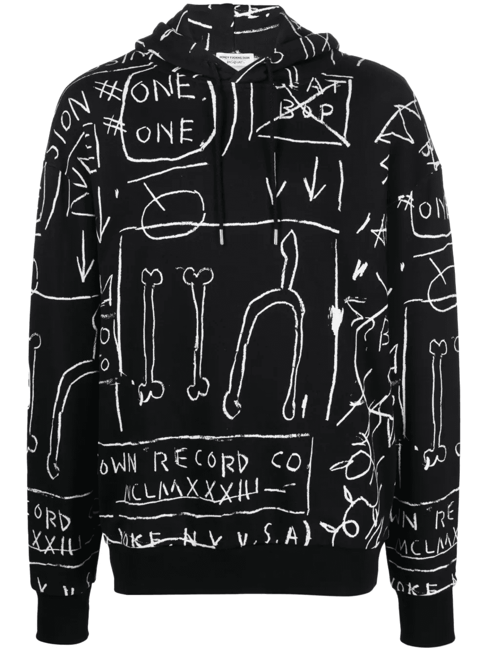 graphic-print cotton hoodie - Image 1