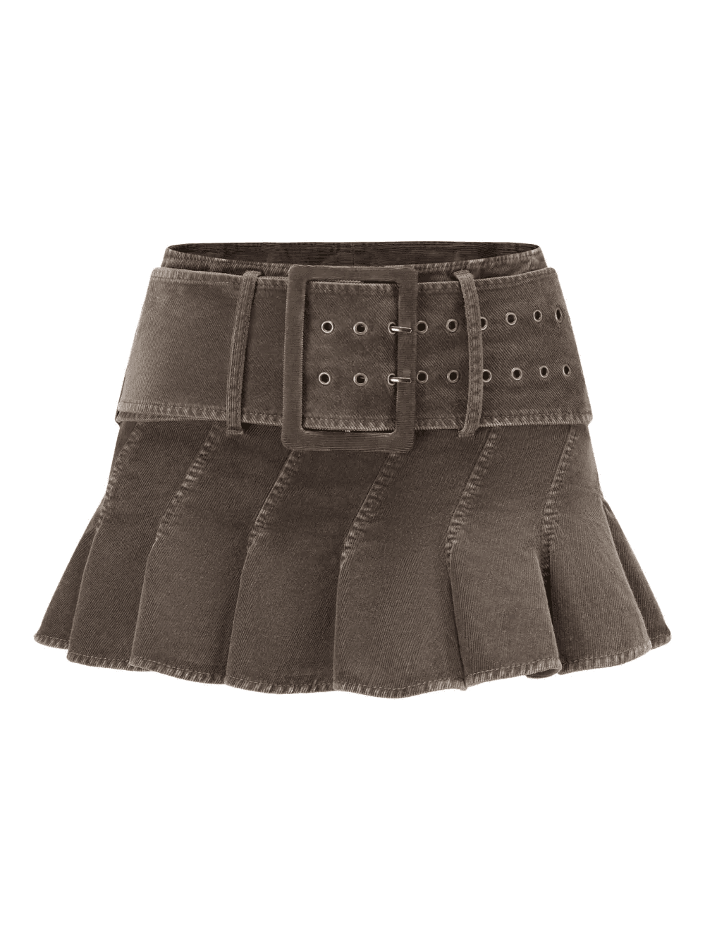 belted pleated mini skirt - Image 1