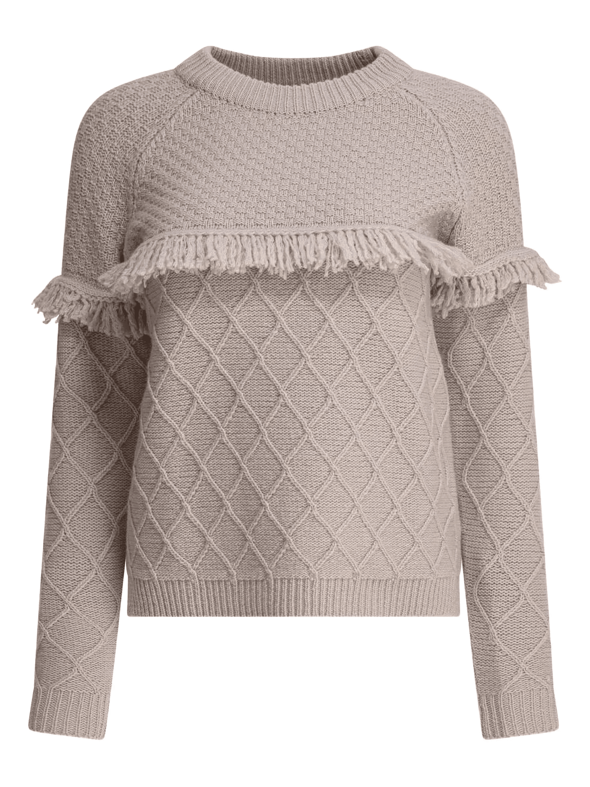 cable-knit fringe sweater - Image 1