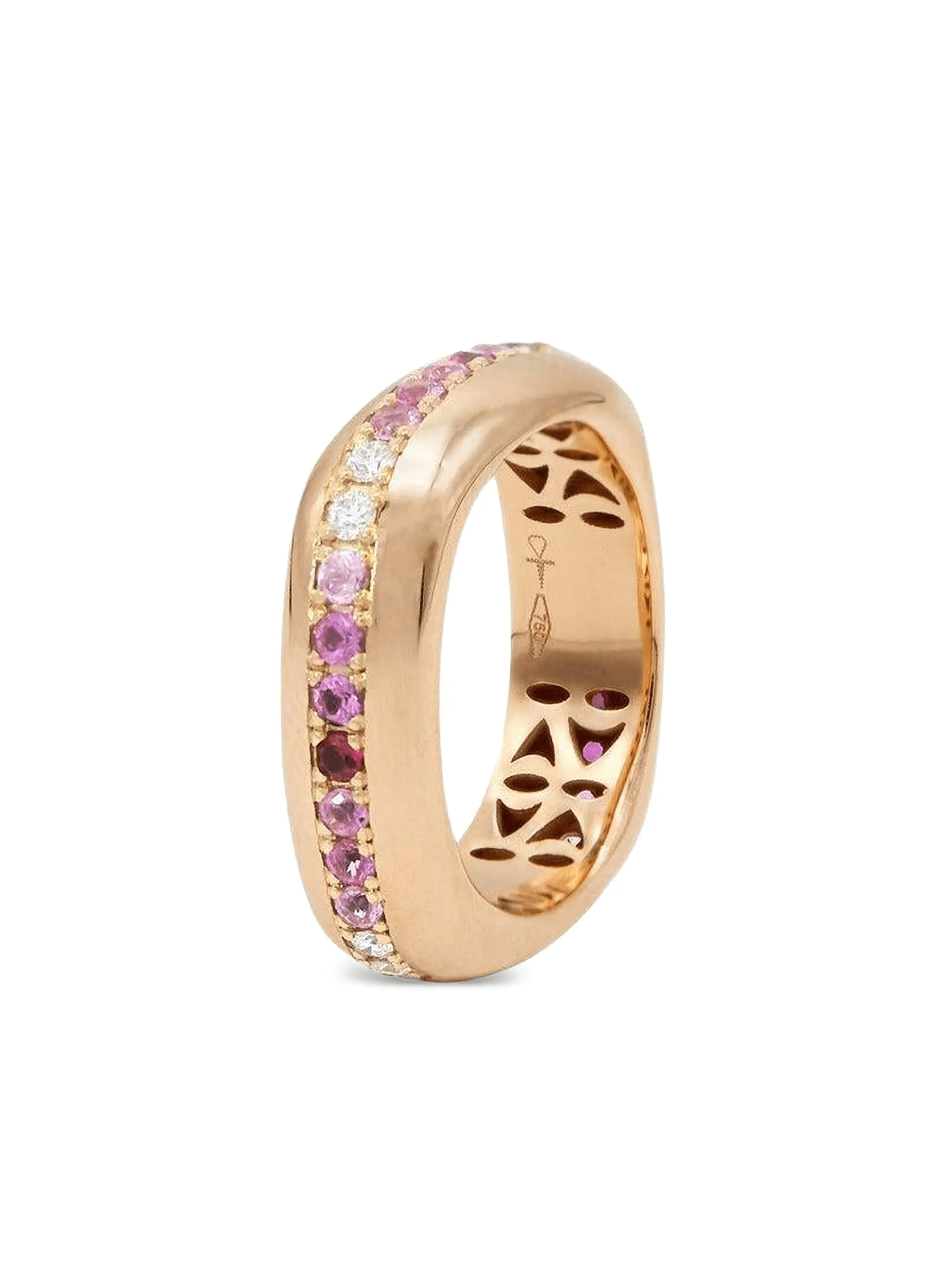 18K rose gold Ghost Belt diamond and pink sapphire ring - Image 1