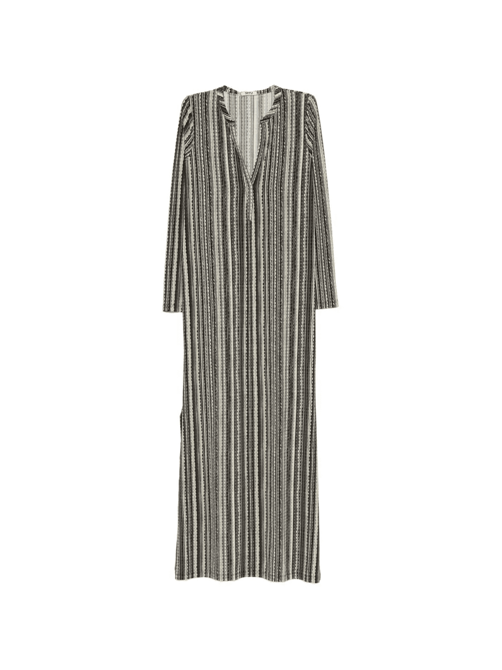 striped V-neck dress - Image 1