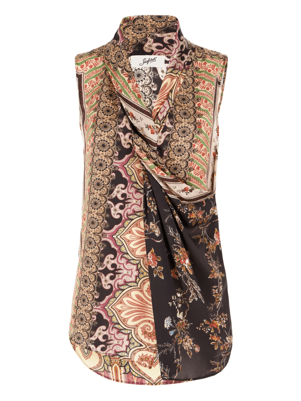 paisley-print draped top - Image 1