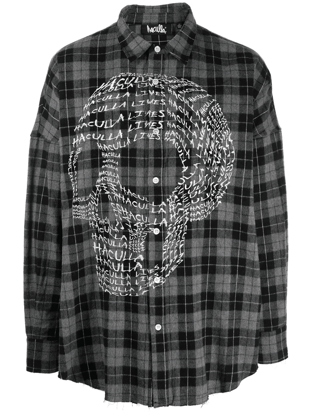 slogan-print skull shirt - Image 1