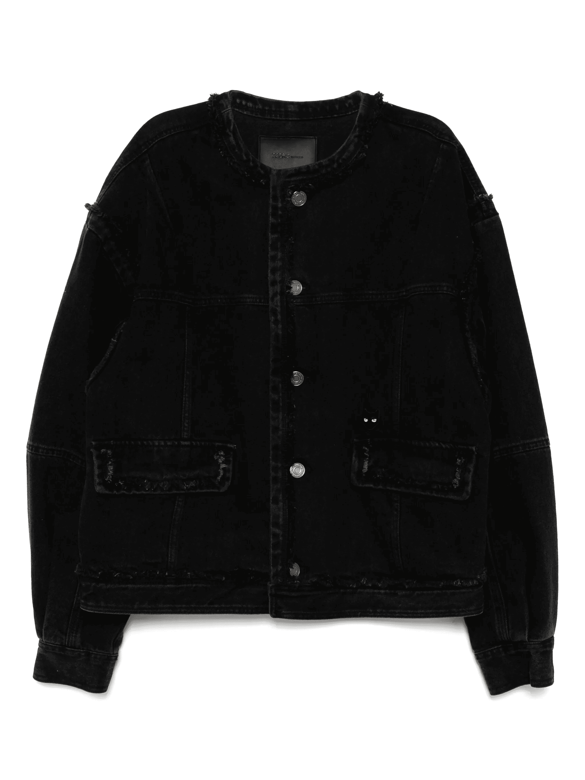 round-neck denim jacket - Image 1