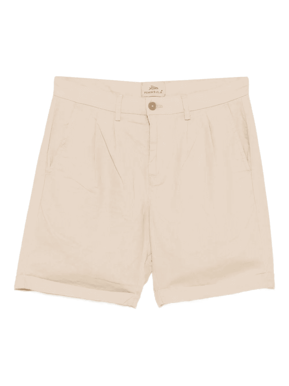 pleated linen-cotton shorts - Image 1