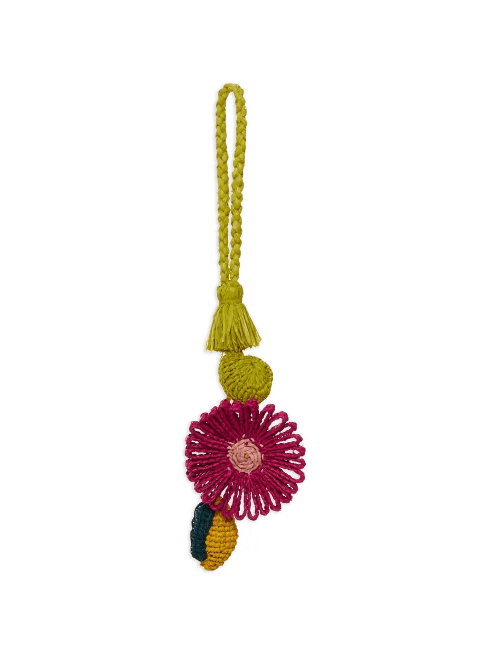 raffia floral bag charm - Image 1