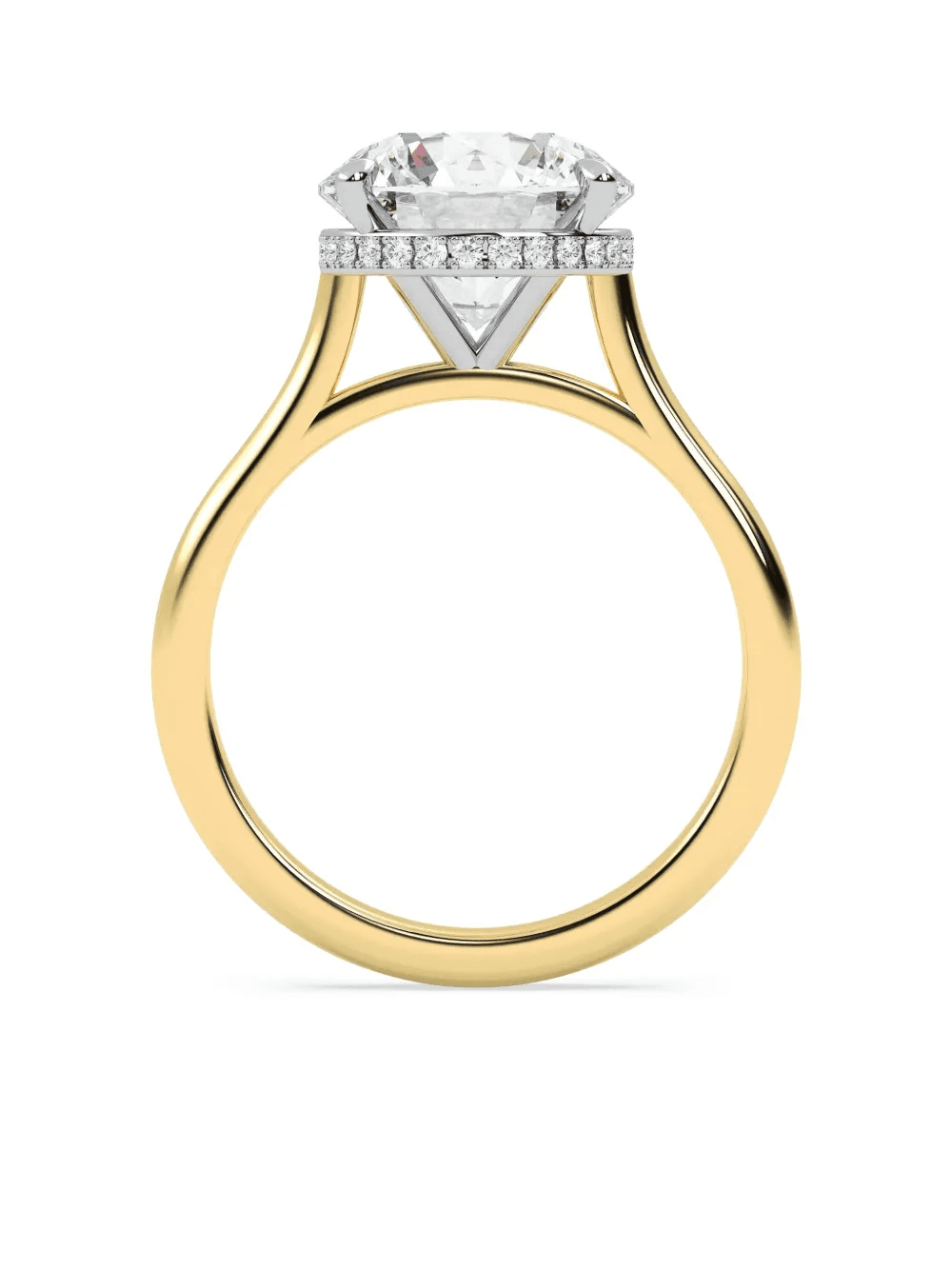 14K yellow gold diamond solitaire ring - Image 1