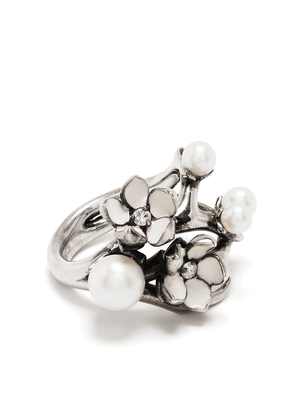 Cherry Blossom diamond pearl ring - Image 1