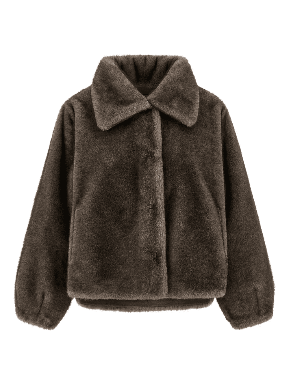asymmetrical-hem faux-fur jacket - Image 1